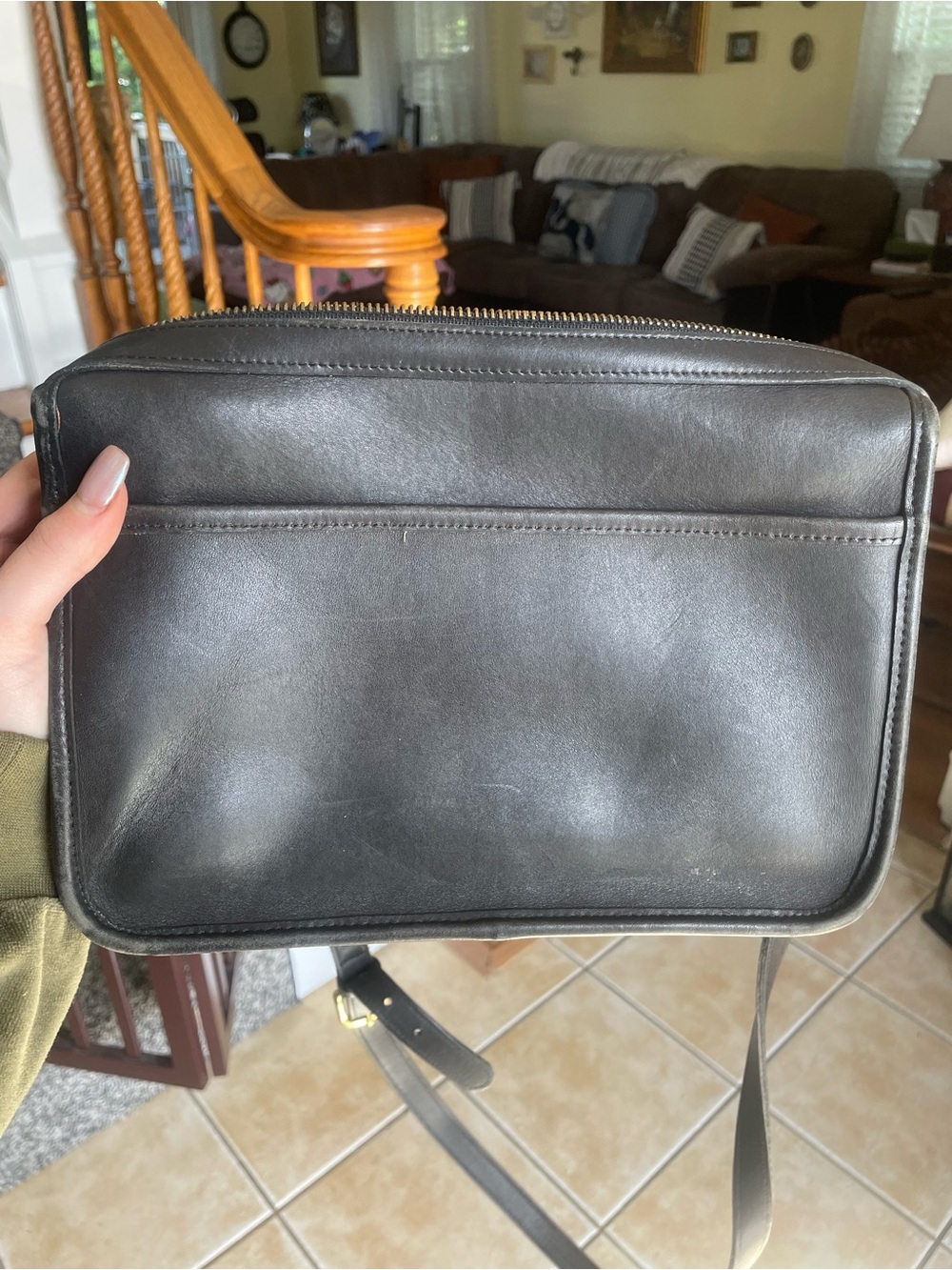 Vintage coach black Leather Crossbody Bag
